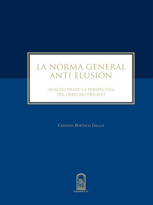 cover image of La norma general anti elusión